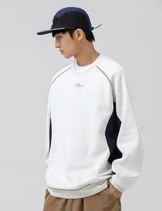 Sweat-shirt à col rond pour homme, surdimensionné, en tricot, avec motif de lettres, 100% coton, manches longues, décontracté, pull d'hiver - Product Image 2
