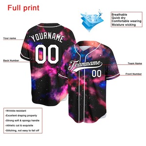 Maillot de baseball personnalisé par sublimation, uniforme d'équipe, entièrement boutonné, logo personnalisé, nom et numéro, fournisseur OEM USA, 100% polyester respirant - Product Image 2