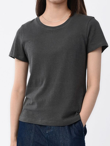 Camiseta de mujer de talla grande personalizada en oferta, tela transpirable 100% algodón, ropa deportiva, camisetas de manga corta para mujer, OEM - Product Image 4