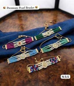 Premium Multi Strand Pearl <b>Bracelet</b> Adjustable <b>Beaded</b> <b>Bracelet</b> Designer Wedding Party Jewelry for Women - Product Image 1