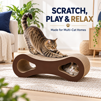 DeKu Griffoir pour chat léger multi-tailles en carton ondulé en forme de huit, jouet à griffer pour affûter les griffes