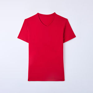 T-shirts pour hommes à col en V imprimés en gros, grandes tailles, prix de gros avec logo personnalisé OEM, 100% coton, respirants - Product Image 4