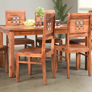Solid Wood Dining <b>Table</b> Set 6 Seater, Modern Rectangular Wooden Furniture, Contemporary Natural Dining Room Set for Home - Product Image 1