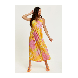 Vestido Camisero Midi de Gasa Casual de Primavera para Mujer de Alta Calidad, Nuevo y Moderno con Estampado Floral, Licoroso, Azul Marino y de Cebra, Estilo Imperio - Product Image 1