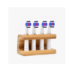 New Standing Natural Wood Toothbrush Rack for <b>Living</b> Room & Bathroom Single Tier Sustainable 1 Tube & 5 toothbrush Holder - Product Image 3