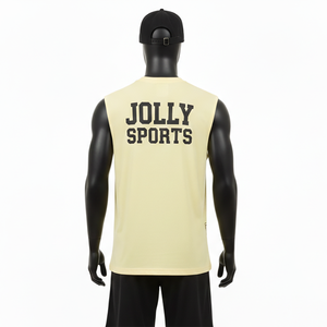 Camiseta sin mangas para hombre, de poliéster entrelazado, transpirable, con logo personalizado, 100% algodón, corte holgado, estampada. - Product Image 2