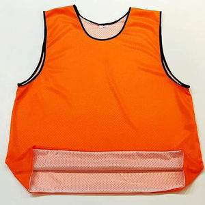 Reversible Mesh Polyester/Cotton V-neck Training <b>Vest</b> <b>White</b> Orange Breathable Quick Dry Sleeveless Sport Bib Football Basketball - Product Image 5