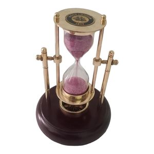 Reloj de Arena Náutico The Antique's Lab con Base de Madera y Brújula, Reloj de Arena Rosa de 1 Minuto para Colgar en Casa y Oficina - Product Image 5