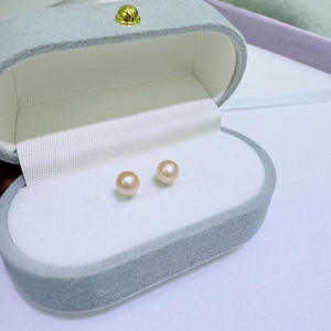 Boucles d'oreilles en perles d'eau douce naturelles de Zhuji, polyvalentes, rondes, 5-6 mm, sans défaut, rose, argent pur - Product Image 3