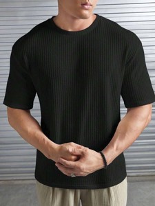 เสื้อยืดผ้าฝ้ายโอเวอร์ไซส์แบบยูนิเซ็กส์ สไตล์ลำลองทรงหลวม สตรีทแวร์ - Product Image 2