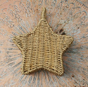 Sacs de rangement pour cadeaux de Noël, panier en jonc de mer en forme d'étoile avec poignée, paniers en jonc de mer écologiques - Product Image 2