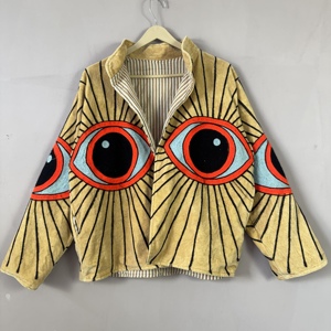 Evil Eye Embroidery Suzani <b>Jacket</b> - <b>Velvet</b> Bomber <b>Jacket</b>, Festival, Bohemian, Statement, Art to wear - Product Image 1