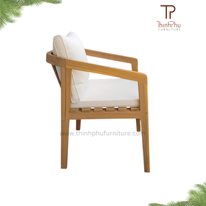 ThinhPhu Modern Scandinavian Eco-Friendly Solid Wood Dining Chair Upholstered Cotton Fabric Cushion Dining Room Furniture - Product Image 4