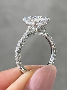 Premium 1.20 Carat Oval Lab Grown Engagement <b>Ring</b> Diamond Band Wedding <b>Ring</b> <b>Set</b> for Women 18K <b>Gold</b> Plated IGI Certified Luxury - Product Image 4