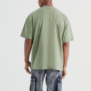 High Quality Wholesale Men 100% Cotton Boxy Fit T-Shirt for Men Drop-Shoulder Cropped Hem Print Vintage T Shirts - Product Image 3