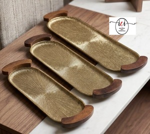 Plateaux de service en aluminium pour aliments et chocolat, vaisselle la plus vendue, ustensiles de cuisine, plateaux pour la maison, provenance Inde - Product Image 1