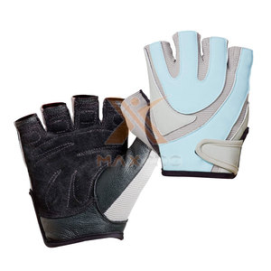 Guantes de Gimnasio de Cuero de Alta Calidad con Logotipo Personalizado, Medios Dedos, Antideslizantes, Cómodos, Unisex, en Stock - Product Image 1