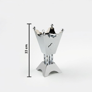 Luxurious <b>Silver</b> And Gold Crown Metal Incense <b>Burner</b> With Sleek Metallic Finish Emits Elegant Smoke For A Regal Ambience - Product Image 2