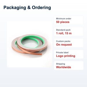 TECHINSTRO เทปทองแดงนำไฟฟ้า 6 มม. x 15 ม. พร้อมกาวนำไฟฟ้าสำหรับป้องกัน EMI ซ่อมแซม PCB สายดิน CFT-006 - Product Image 5