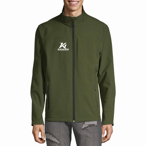 Custom School Winter Windbreaker Jacket for Students with Green School Colors <b>Fleece</b> Lining <b>Zipper</b> Pockets and OEM Factor - Product Image 1