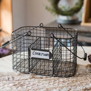 Stylish Vintage Eco-Friendly Heavy Duty Metal <b>Storage</b> <b>Basket</b> Multipurpose Home Closet Organizer - Product Image 1