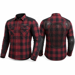 Camisa de Motocicleta de Manga Larga para Hombre, Diseño a Cuadros, Protección de Armadura de Nivel 2 CE, Equipo de Conducción Transpirable - Product Image 4