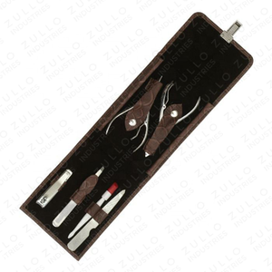 Wholesale Premium Stainless Steel Manicure <b>Pedicure</b> Kit Multi Color Leather Case Grooming Nail Care Set OEM Private Label - Product Image 2