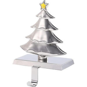 Shiny Polish Xmas Pine Tree <b>Stocking</b> <b>Holder</b> For Christmas Decoration Living Room Decor For Home Gift Crafts - Product Image 1