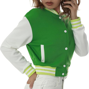 Chaqueta Corta de Moda de Alta Gama 100% Lana Personalizada para Mujer, Chaqueta Universitaria Personalizada para Mujer, Chaqueta de Béisbol para Equipo - Product Image 4