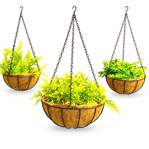 Maceta Colgante de Acero MPLVN CTSDN con Revestimiento de Fibra de Coco, Ecológica y Duradera, Capacidad de 20 kg, para Decoración de Jardín, Balcón Exterior - Product Image 1