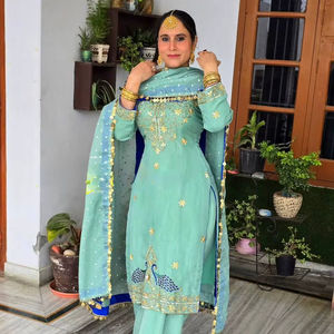 Fourniture directe d'usine Top Palazzo Dupatta Ensembles pour mariages ou fêtes et célébrations festives disponibles à la vente - Product Image 1