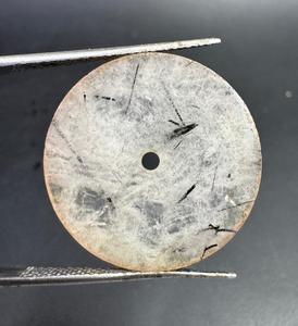 Natural <b>Black</b> Rutile Quartz 24.50mm x 1.50mm Unique Gemstone <b>Watch</b> Dial Custom <b>Watch</b> Face - Product Image 1