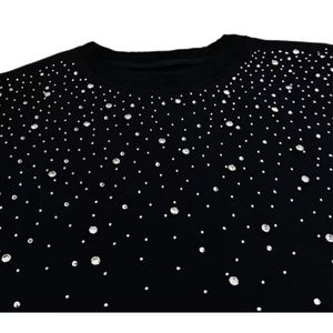 Sudadera con capucha de algodón personalizada con pedrería para hombre, corte holgado, gruesa, de invierno, estilo urbano, forro de punto, sudadera brillante OEM ODM - Product Image 6