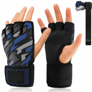 Nouveauté : Bandages rembourrés OEM bleus et gris à imprimé graphique avec longue bande élastique pour le boxe et le MMA - Product Image 1