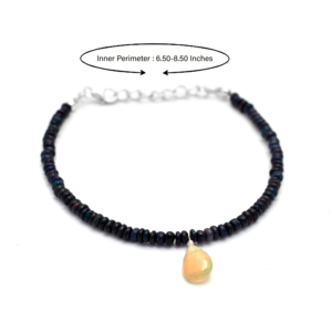 Natural Ethiopian <b>Opal</b> Classic Fashionable Strand <b>Bracelet</b> 925 Sterling Silver Smooth Gemstone Handmade Unique Design High - Product Image 3