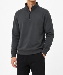 Sweat-shirt en molleton pour homme à col montant et fermeture éclair, coupe ample, couleur unie, tricoté, manches longues, respirant, séchage rapide, idéal pour l'hiver - Product Image 5