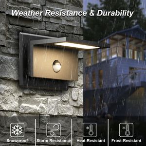 Lámpara de Pared LED Moderna para Exteriores con Sensor de Movimiento, Luz de Porche para Puerta Principal, Garaje, Patio, Jardín, Aplique de Pared Exterior - Product Image 4