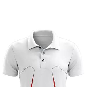 <b>White</b> Red Color Blocking Soccer Jersey Set Men's Short Sleeve Polo With Elastic Waist Pants Moisture Wicking All Seasons - Product Image 6