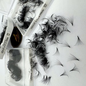 Extensiones de Pestañas de Alta Calidad, Hechas a Mano en Fábrica Profesional, Pelo Sintético, Volumen Mega CC/DD/M/L, Curvatura Natural, Largas, Color Negro Mate - Product Image 2
