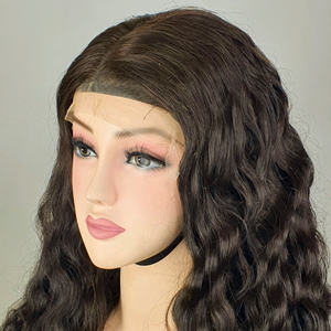 Perruque en cheveux vierges bruts sans colle, entièrement en dentelle, pas chère, perruque frontale HD Lace Water Wave, perruque en cheveux humains vierges avec cuticules alignées - Product Image 2