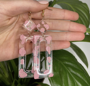 Boucles d'oreilles en résine écologique Boucles d'oreilles en résine durable - Product Image 2