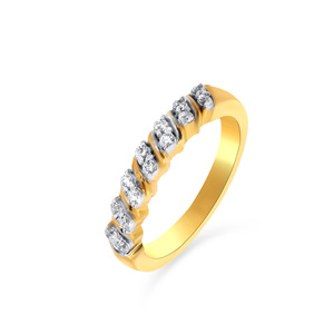 Anillo de Diamantes Simply Paradise, Media Eternidad, Oro Amarillo de 18K, Anillo de Lujo con Diamantes Redondos de 0.25 CT - Product Image 1