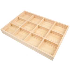 Plateau de présentation et organisateur de bijoux rectangulaire en bois massif haut de gamme pour les bijouteries - Product Image 6