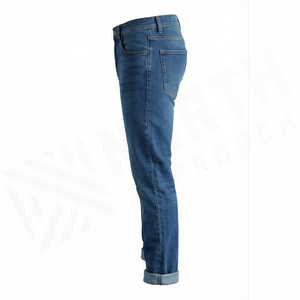 Pantalones Vaqueros de Mezclilla de Corte Recto y Ajustado para Hombre, Cintura Media, Estilo Casual, Lavado Regular, Temporada de Primavera, Color Azul - Product Image 3