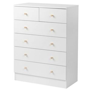 Modern Simple White <b>6</b> <b>Drawer</b> Dresser - Product Image 6