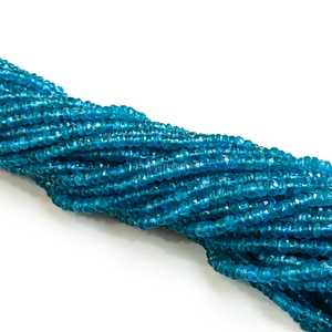 Perles facettées rondes en apatite bleu néon naturel, perles en apatite néon pour la création de bijoux, brin de 16 pouces, 3-4 mm, perles de pierres précieuses - Product Image 4