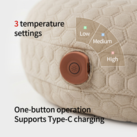 Oreiller en mousse à mémoire de forme chauffant électrique au graphène, rechargeable sans fil, 3 niveaux de température, soutien ergonomique du cou pour le sommeil