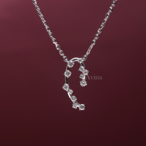 Colgante de Diamante Redondo Cultivado en Laboratorio con Certificación IGI, Curva Abierta, en Oro Blanco/Rosa y Amarillo de 18K |   Elegante colgante de diamantes redondos finos - Product Image 1