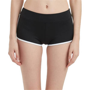 Shorts de yoga taille haute pour femme, motif uni, en Spandex/Nylon, avec poche inférieure, taille élastique, amincissant, pour le fitness - Product Image 4
