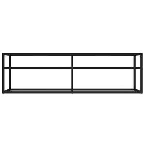 Mueble para TV de Vidrio Templado Negro y Acero con Recubrimiento en Polvo, Elegante Soporte para Televisor - Product Image 3